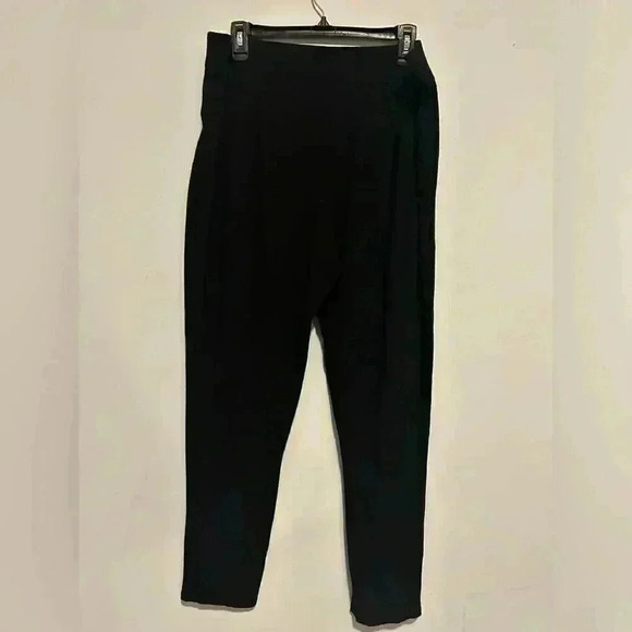 Eileen Fisher Women Large Black Pull On Stretch Pants Pockets Style #P1668M - Picture 3 of 5